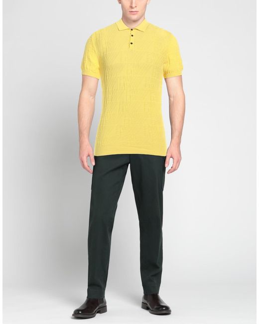 PMDS PREMIUM MOOD DENIM SUPERIOR Yellow Polo Shirt Cotton for men