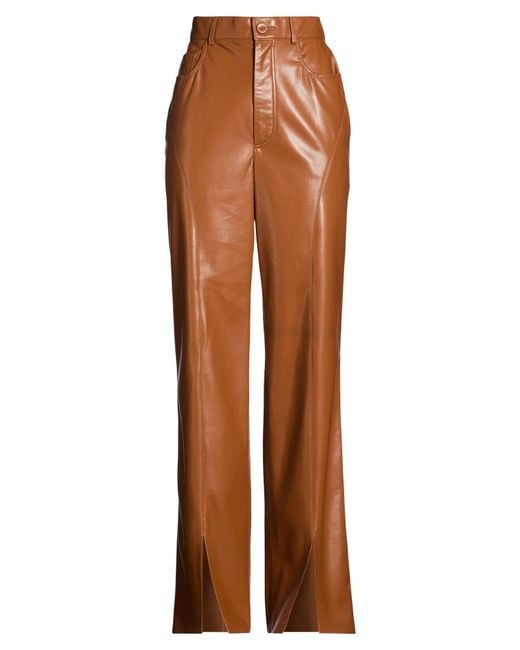 Nanushka Brown Pants Recycled Polyester, Polyurethane