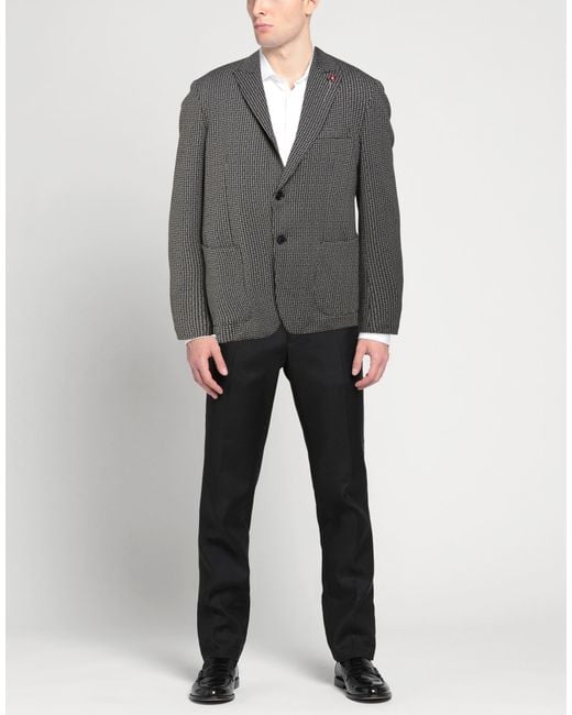 BERNESE Milano Gray Ivory Blazer Polyester, Viscose, Elastane for men