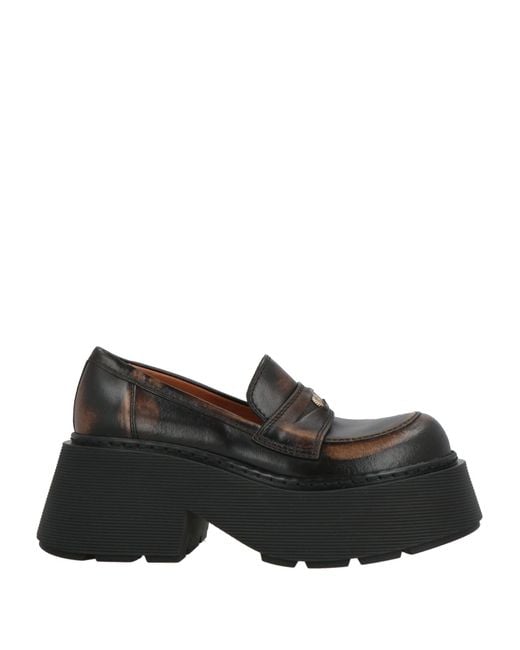 Vic Matié Black Dark Loafers Leather