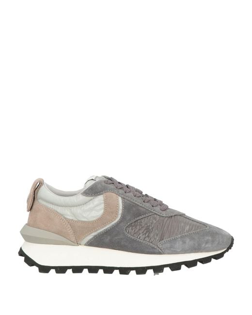 Voile Blanche Gray Sneakers Leather, Textile Fibers