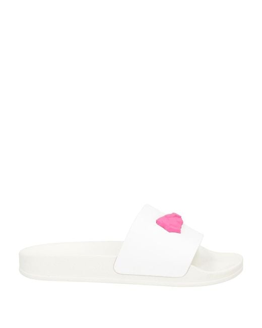 MSGM White Sandals Textile Fibers