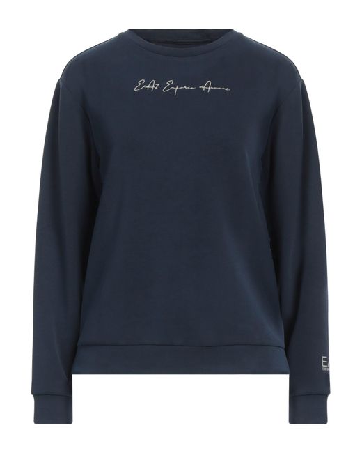EA7 Blue Sweatshirt Polyester, Modal, Elastane