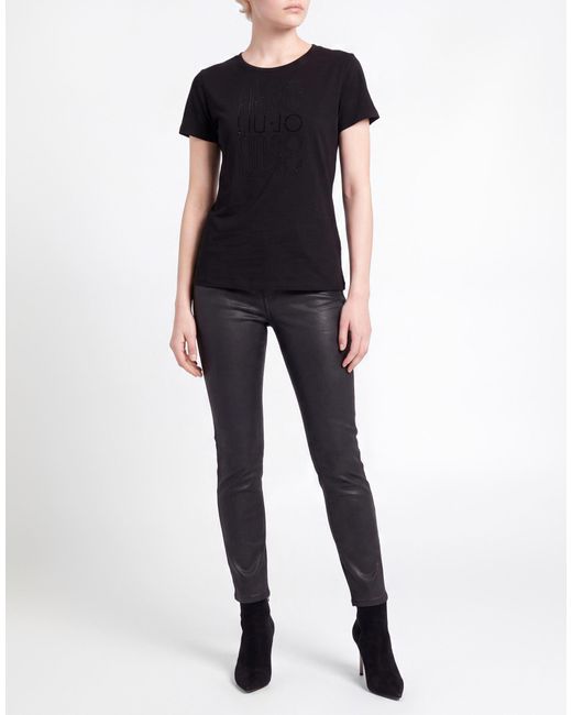 Liu Jo Black T-Shirt Cotton, Elastane