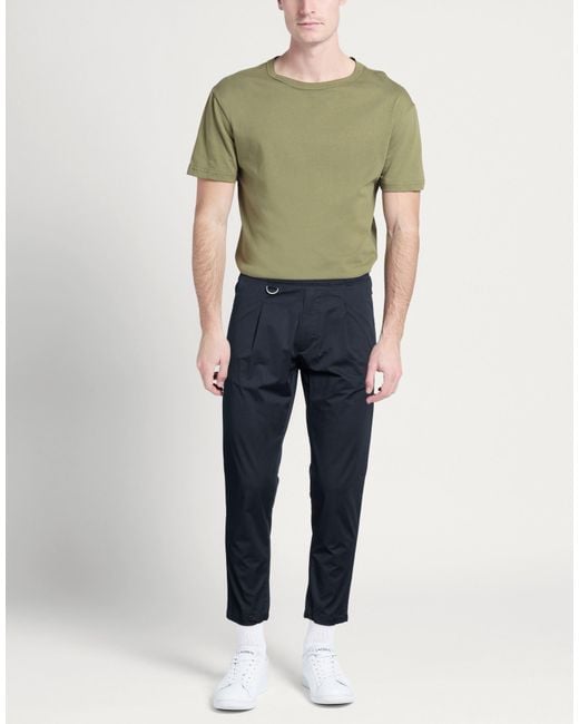 Low Brand Blue Pants Cotton, Elastane for men
