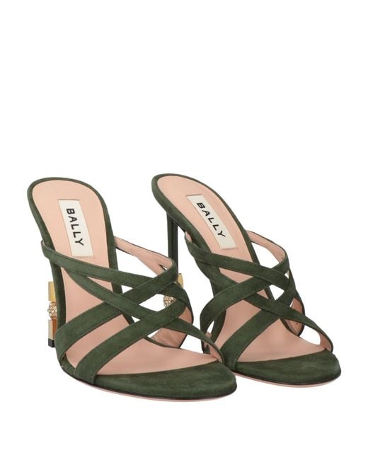 Bally Metallic Carolyn Leather Mules