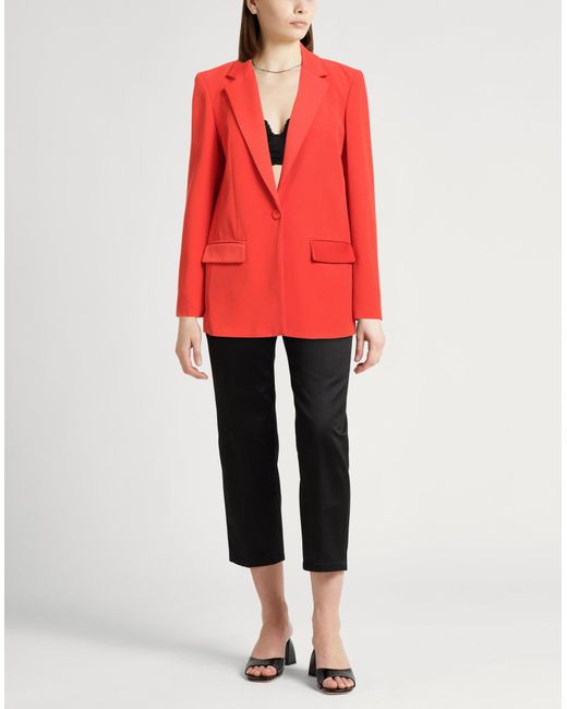 Paule Ka Red Blazer Acetate, Viscose