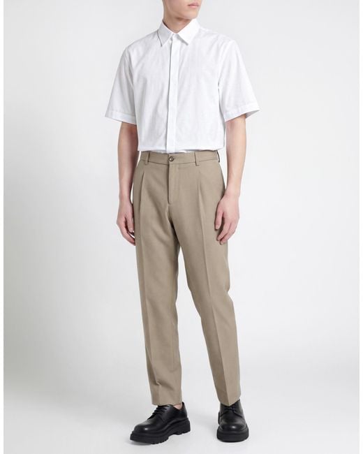 BE ABLE Natural Khaki Pants Virgin Wool for men