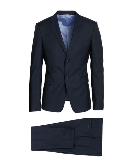 Emporio Armani David Line Midnight Suit Virgin Wool, Silk in Blue