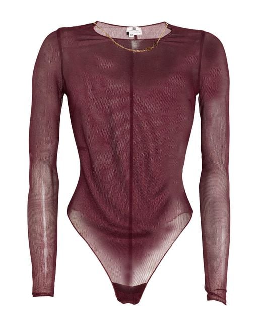 Elisabetta Franchi Purple Burgundy Bodysuit Polyamide, Elastane