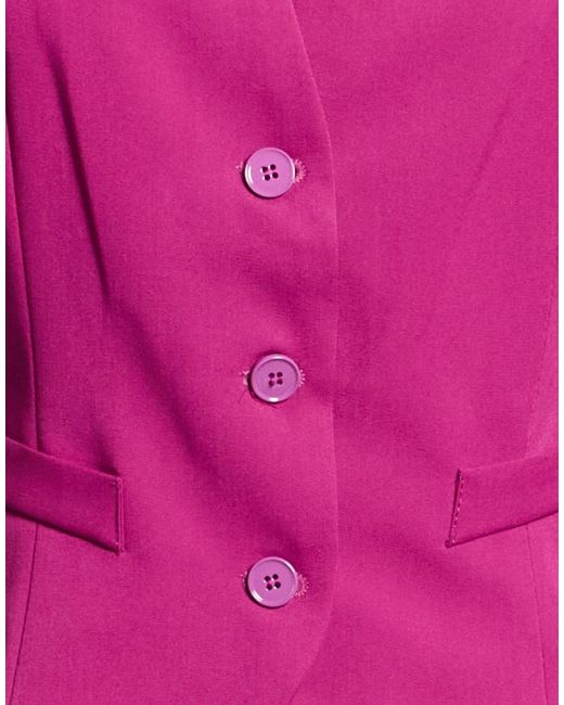 ViCOLO Pink Tailored Vest Polyester, Viscose, Elastane