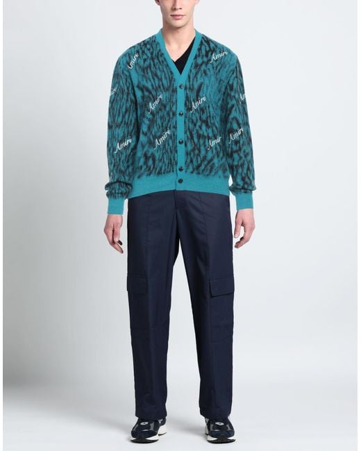 Amiri Blue Cardigan Alpaca Wool, Nylon, Mohair Wool for men