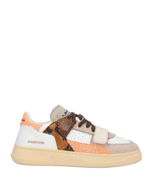 RUN OF White Sneakers Leather, Textile Fibers