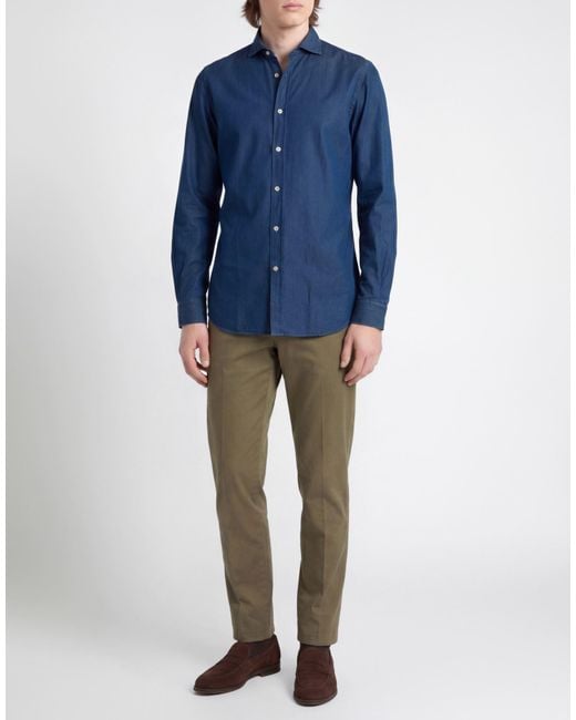 Boglioli Blue Denim Shirts for men