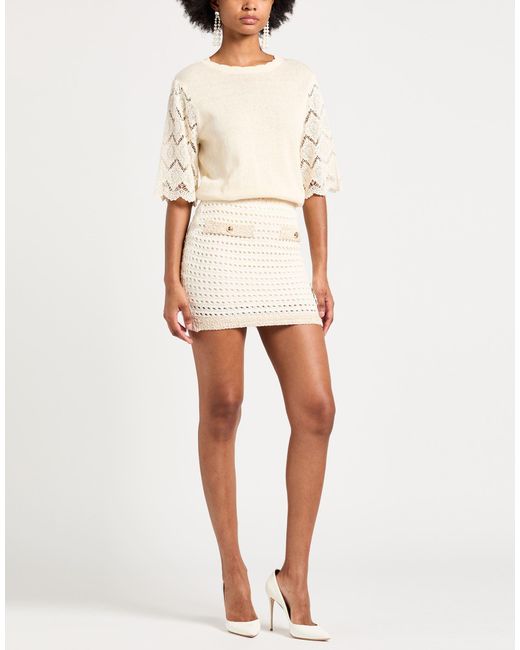 No Secrets Natural Mini Skirt Cotton, Polyamide, Polyester