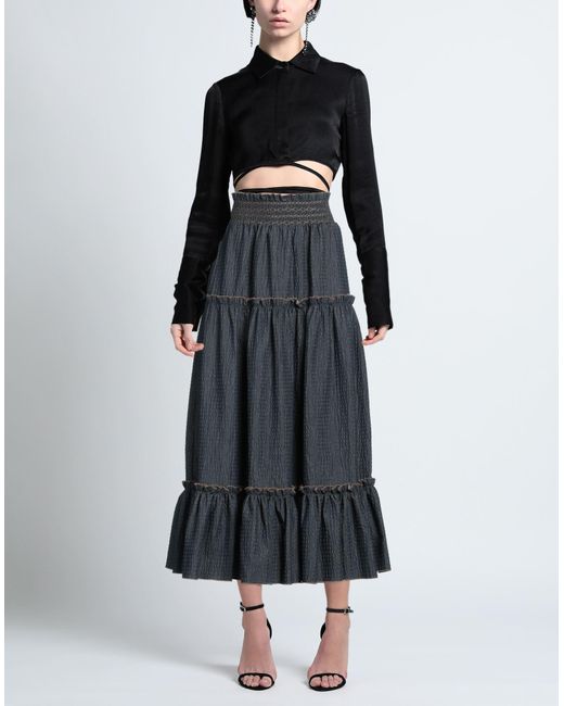 Blumarine Gray Midi Skirt