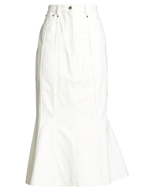 Safiyaa White Ivory Maxi Skirt Cotton