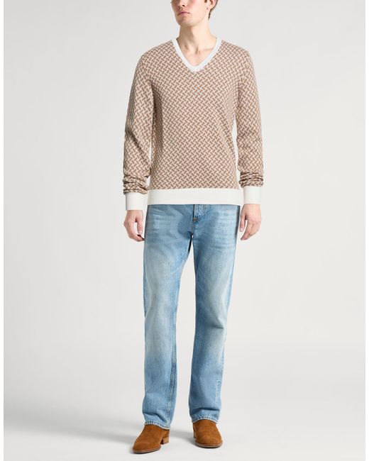 Drumohr White Sweater Cotton, Linen for men