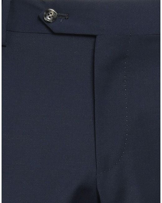 Barba Napoli Blue Pants Polyester, Wool, Elastane for men