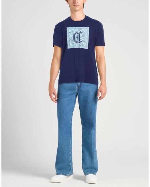 Just Cavalli Blue T-Shirt Cotton for men