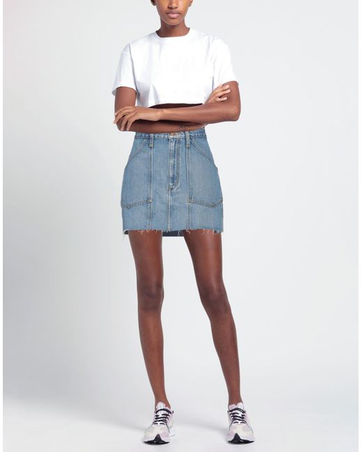 Re/done Blue Denim Skirt Cotton