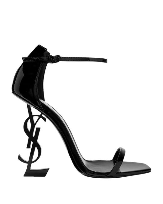 Sandales en cuir verni à talon logo Opyum Saint Laurent en coloris Noir |  Lyst
