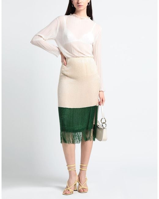 Elisabetta Franchi Green Midi Skirt