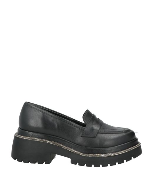 Miss Unique Black Loafers Leather