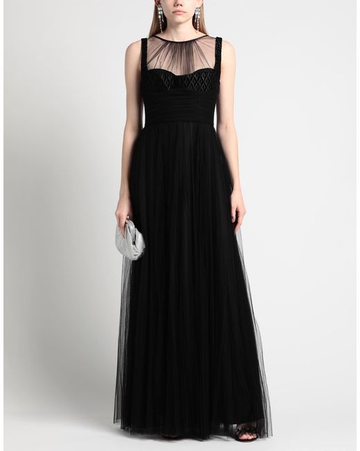 Elisabetta Franchi Black Maxi Dress Polyamide, Cotton, Elastane