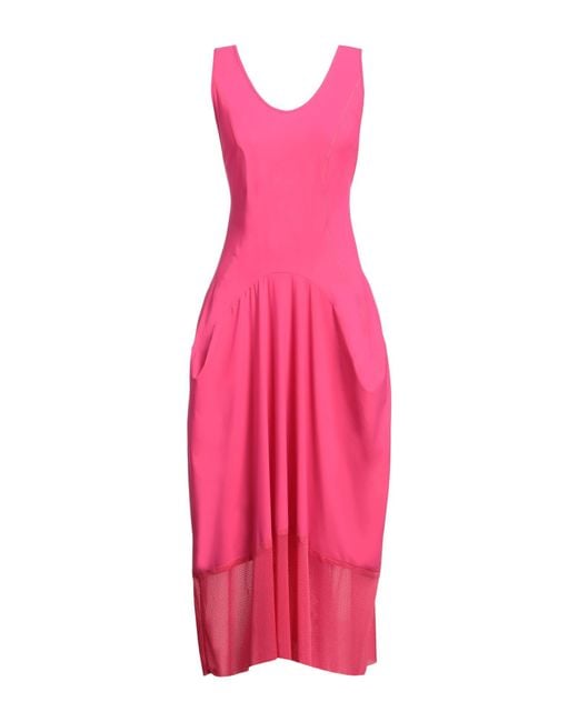 High Pink Midi Dress Nylon, Elastane