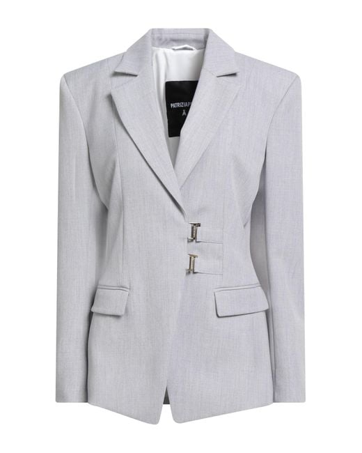 Patrizia Pepe Gray Blazer Polyester, Viscose, Elastane