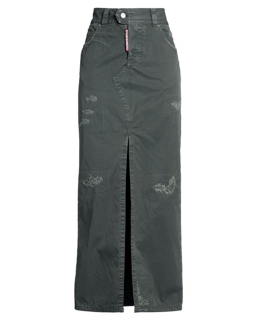 DSquared² Gray Maxi Skirt Cotton