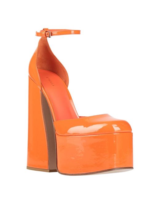 Le Silla Orange Pumps Leather