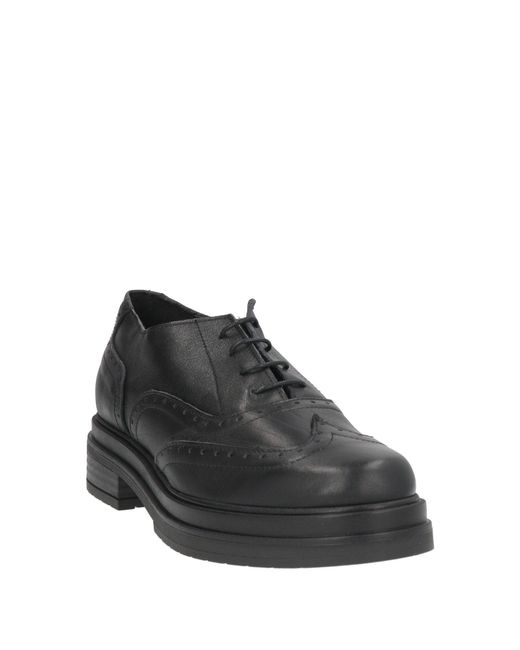 Divine Follie Black Lace-Up Shoes Leather