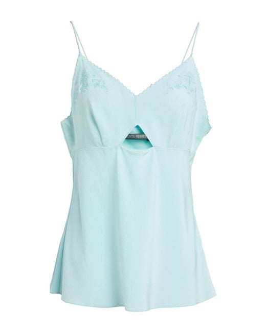 Alberta Ferretti Blue Top Silk