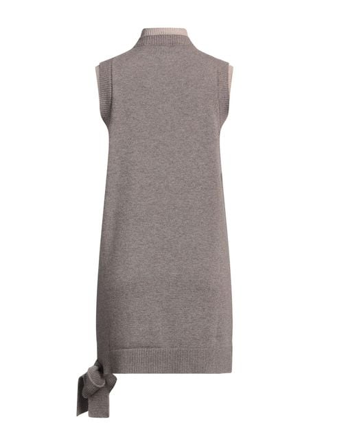 Fendi Gray Mini Dress Wool, Cashmere, Silk