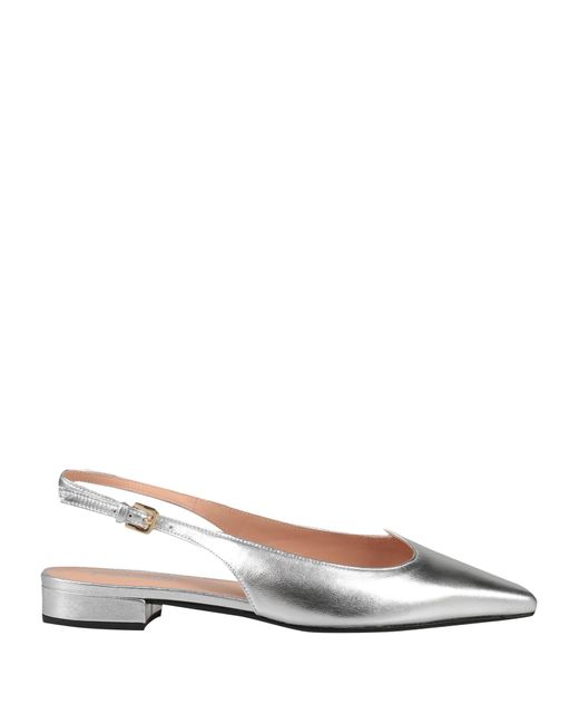 Pollini White Ballet Flats Leather