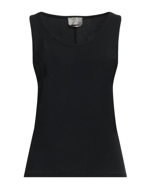 Mantu Black Tank Top Acetate, Viscose