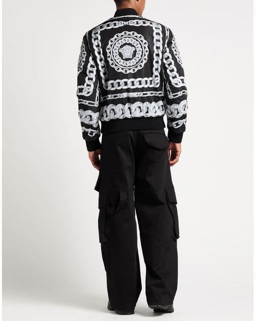 Versace Black Jacket Polyamide, Cotton, Elastane for men