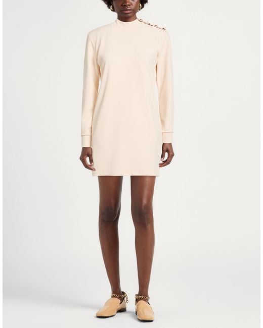 Gaelle Paris Natural Cream Mini Dress Polyester, Elastane