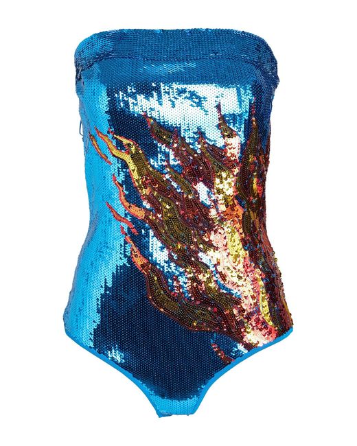 Loewe Blue Azure Bodysuit Viscose, Polyamide, Polyester, Elastane