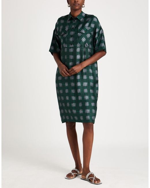 Aspesi Green Midi Dress Silk