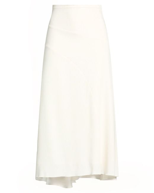 Victoria Beckham White Midi Skirt Viscose, Virgin Wool