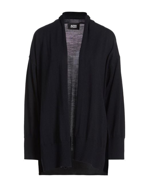Alpha Studio Blue Cardigan Merino Wool