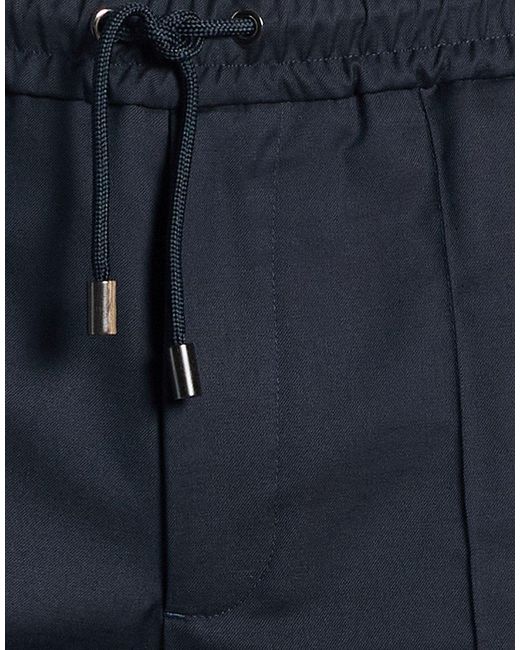 Isaia Blue Pants Wool, Cotton, Elastane for men