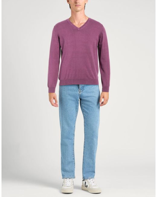 Alpha Studio Purple Sweater Cotton for men