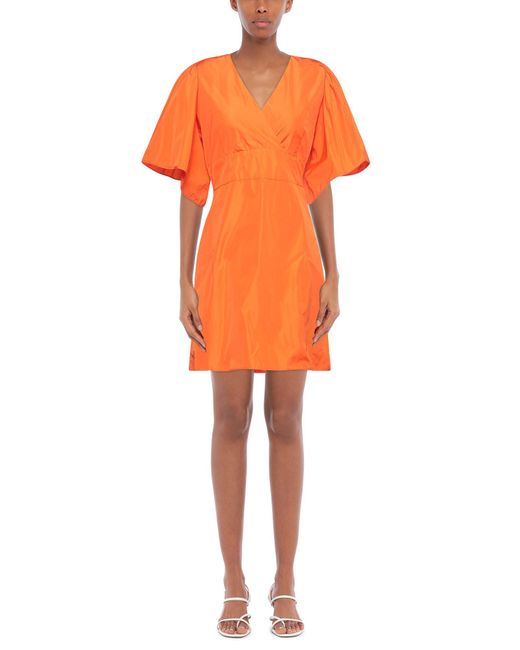 Caractere Orange Mini Dress Polyester