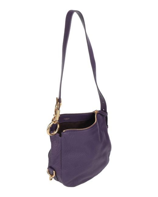 Burberry Purple Shoulder Bag Leather
