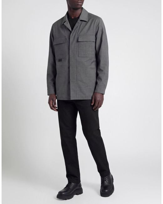Department 5 Gray Jacket Polyester, Virgin Wool, Elastane for men