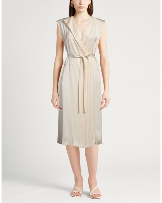 Fabiana Filippi Natural Ivory Midi Dress Viscose